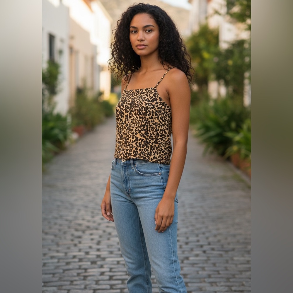 Kendall & Kylie Leopard Print Camisole Top Size XS